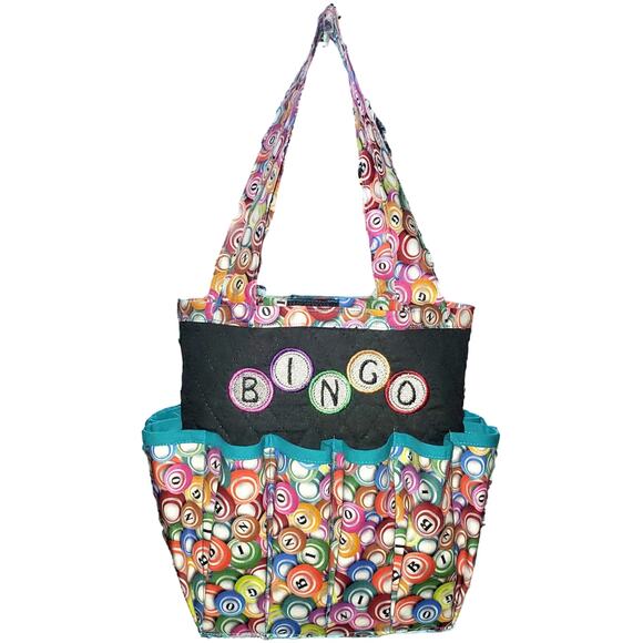 Hand crafted by ME  Bingo / Makeup Bag for 12 exterior bush or dauber pockets - Picture 1 of 8
